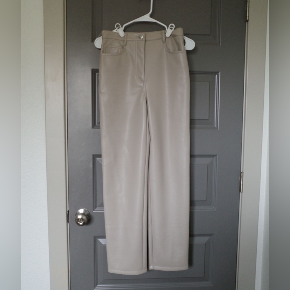 Aritzia Winifred Taupe/Tan Leather Pants